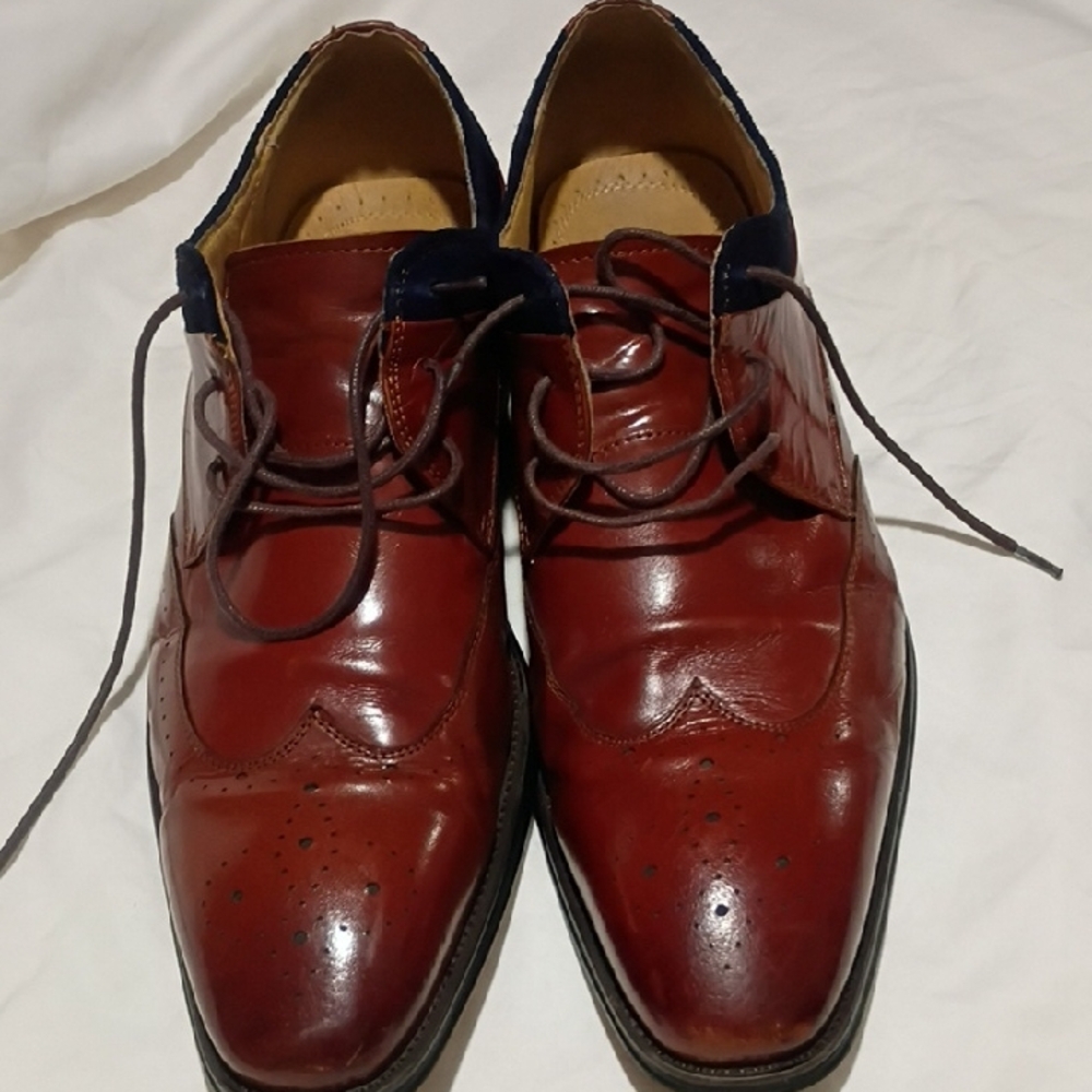 Stacy Adams Burgundy Leather Oxfords